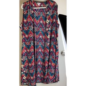 LOVELY LULAROE LENGTHY LIVELY AZTEC DESIGN VEST XL